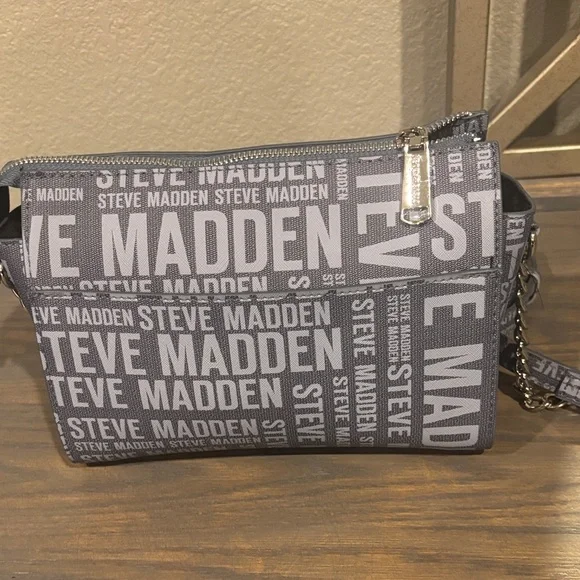 Steve Madden Blue Gray Logo Belt Bag/NEW - Picture 3 of 5